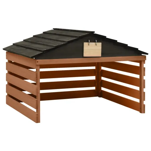 Abrigo de Cortador de Relva 78x74x54 cm Abeto Preto e Castanho