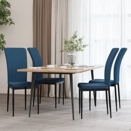 Cadeiras de Jantar   Veludo Azul (4 pcs)