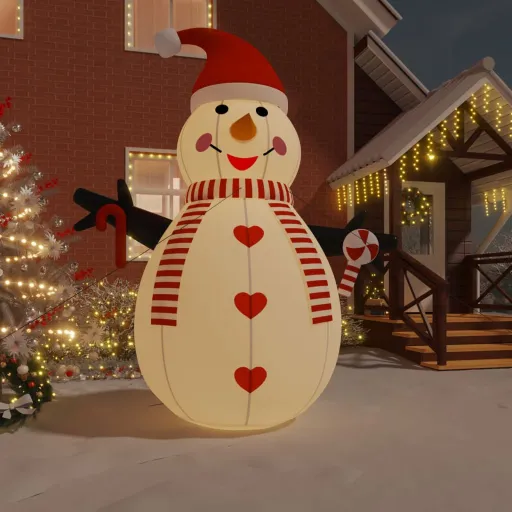 Boneco de Neve Insuflável com Luzes LED 460 cm