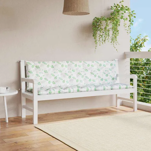 Almofadões p/ Bancos de Jardim   Tecido Oxford Padrão Folhas (2 pcs)
