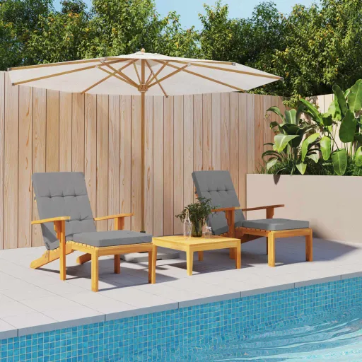 Almofadões p/ Cadeira de Terraço   Tecido Oxford Cinzento (2 pcs)