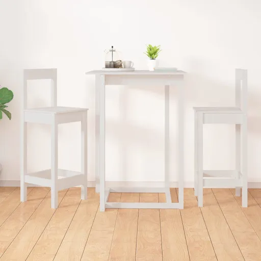 Cadeiras de Bar   40x41,5x112 cm Pinho Maciço Branco (2 pcs)