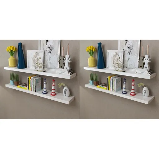 Prateleiras de Parede   Branco 120 cm (4 pcs)
