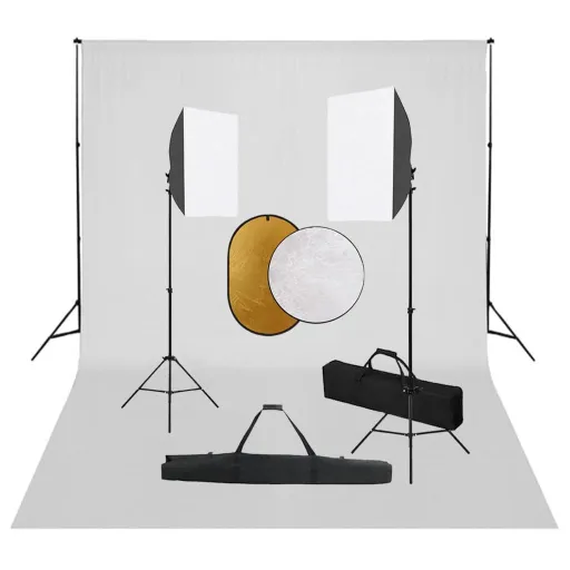 Kit Estúdio Fotográfico com Softbox Iluminação/Fundo/Refletor