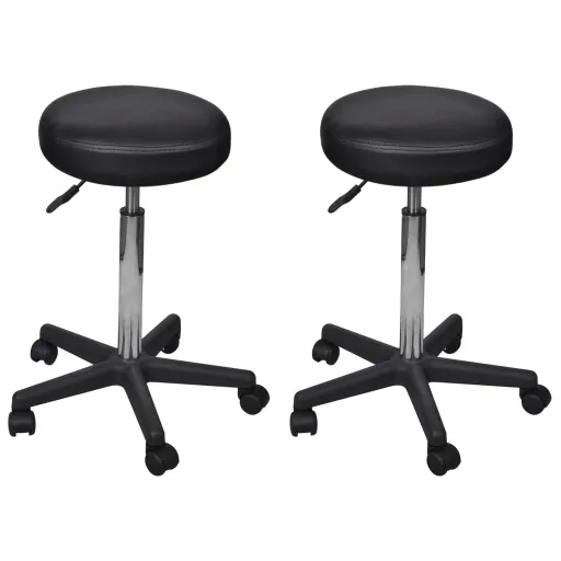 Bancos de Escritório   35,5x84 cm Couro Artificial Preto (2 pcs)