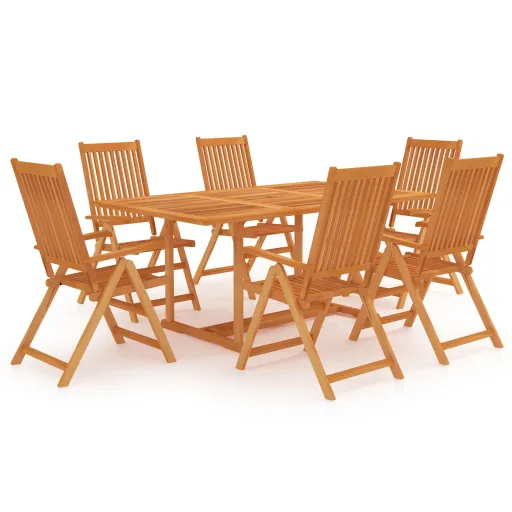 Conjunto de Jantar para Jardim Madeira de Teca Maciça (7 pcs)