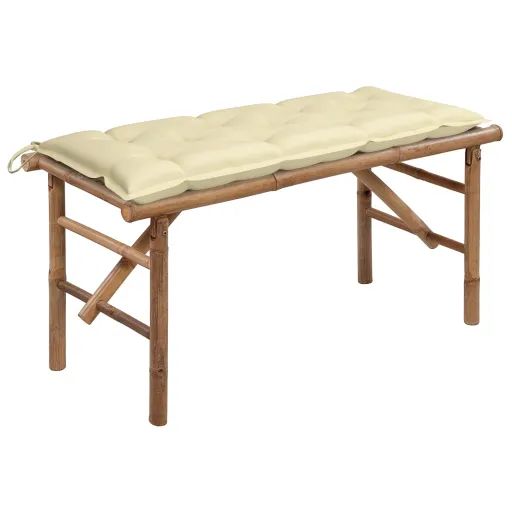 Banco de Jardim Dobrável com Almofadão 118 cm Bambu