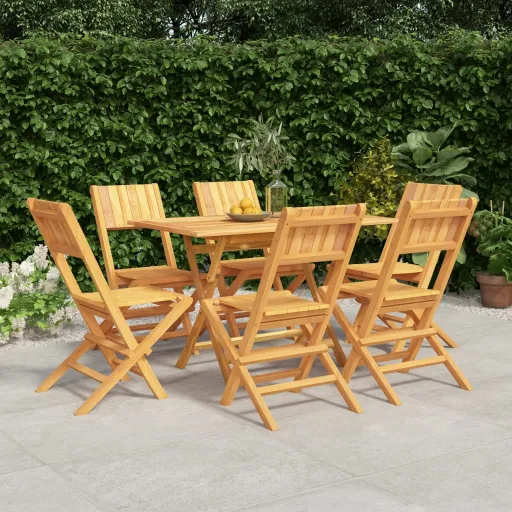 Conjunto de Jantar para Jardim   Madeira de Teca Maciça (7 pcs)