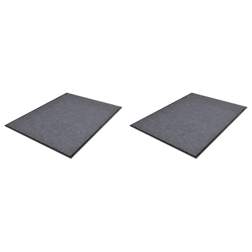 Tapetes de Porta PVC   90x60 cm Cinzento (2 pcs)