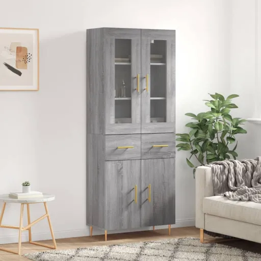 Armário Alto 69,5x34x180 cm Derivados de Madeira Sonoma Cinza