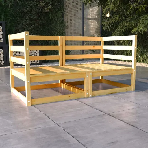 Sofá de 2 Lugares para Jardim Pinho Maciço