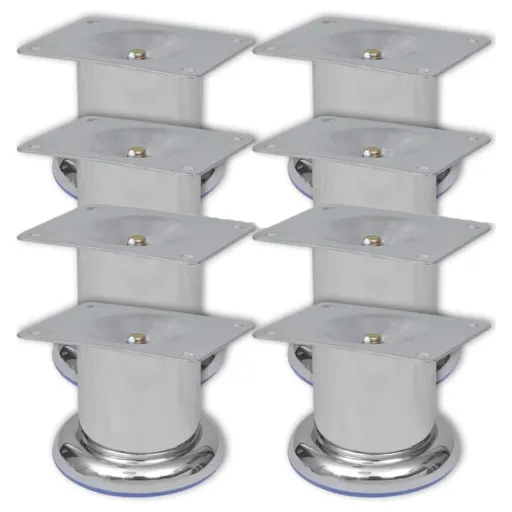 Pés para Sofá Redondos   60 mm Cromado (8 pcs)