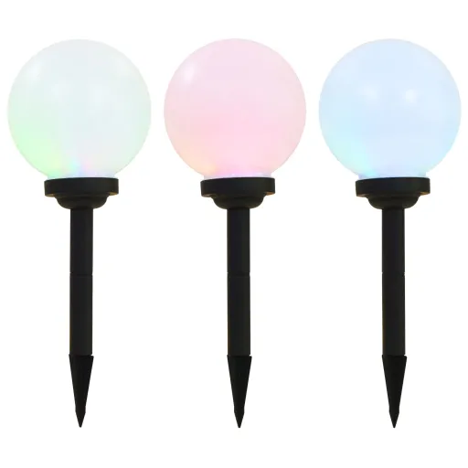 Candeeiro Solar de Exterior LED   Esférico 20 cm RGB (3 pcs)