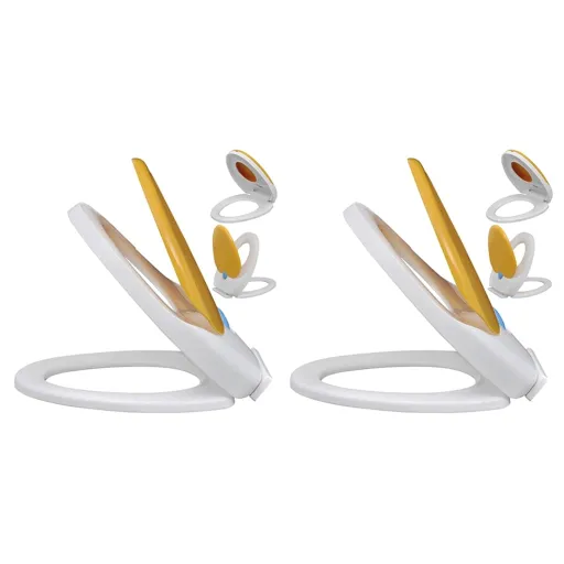 Tampos Sanita Tampas Fecho Suave   Plástico Branco e Amarelo (2 pcs)