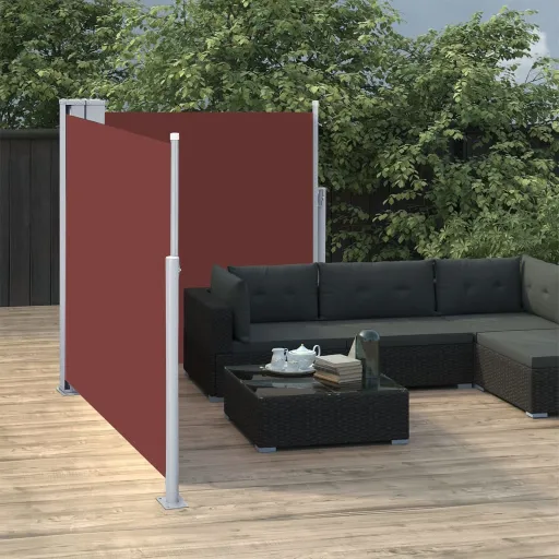 Toldo Lateral Retrátil 100x600 cm Castanho