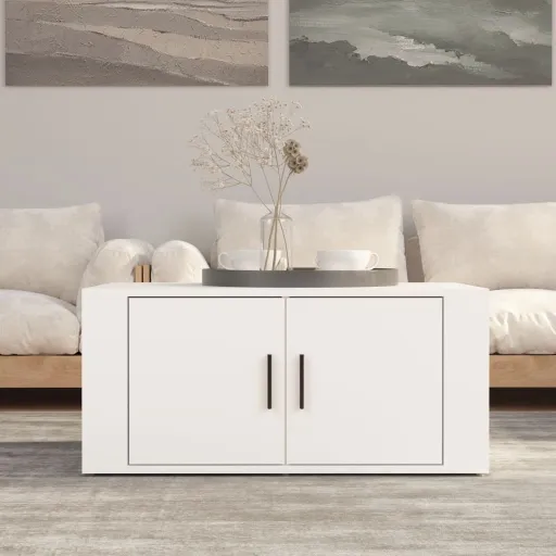 Mesa de Centro 80x50x36 cm Derivados de Madeira Branco