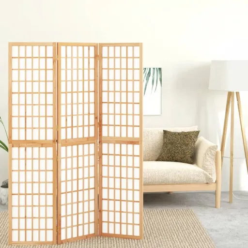 Biombo Dobrável com 3 Painéis Estilo Japonês 120x170 cm