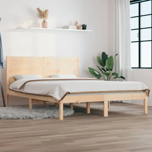 Estrutura de Cama Casal 135x190 cm Madeira Maciça