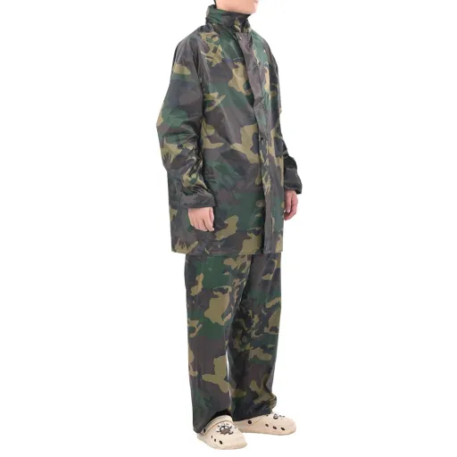 Fato de Chuva Camuflado para Homem com Capuz XXL