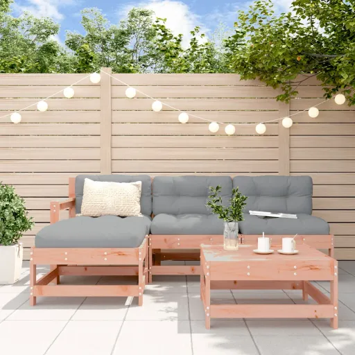 Conjunto Lounge de Jardim Madeira de Douglas Maciça (5 pcs)
