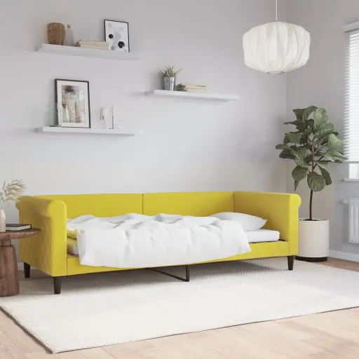 Sofá-Cama 80x200 cm Veludo Amarelo
