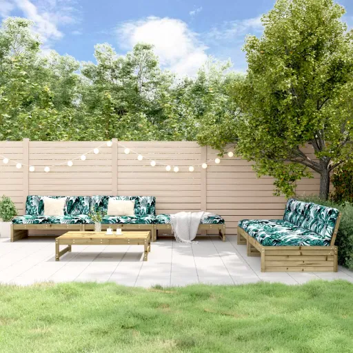 Conjunto Lounge de Jardim Madeira de Pinho Impregnada (6 pcs)