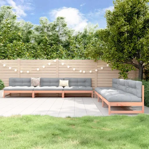 Conjunto Lounge de Jardim Madeira de Douglas Maciça (6 pcs)