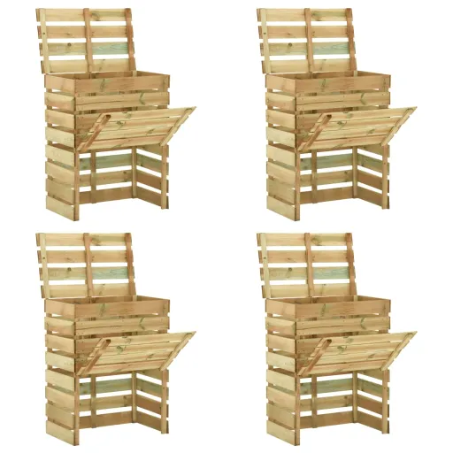 Caixa de Compostagem Ripada   80x50x100cm Pinho Impregnado (4 pcs)