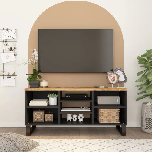 Móvel de TV 100x33x46 cm Mangueira Maciça/Derivados Madeira