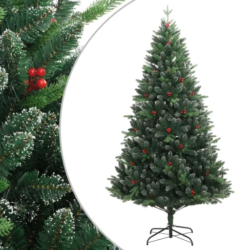Árvore de Natal Artificial Articulada c/ Bagas Vermelhas 240 cm