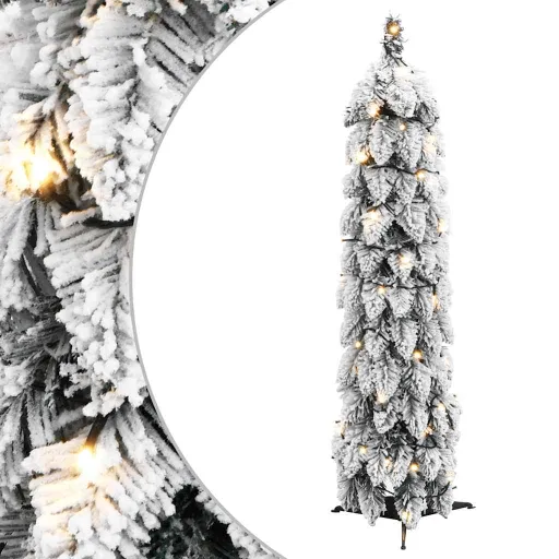 Árvore Natal Artificial Pré-Iluminada 45 LEDs e Flocos de Neve