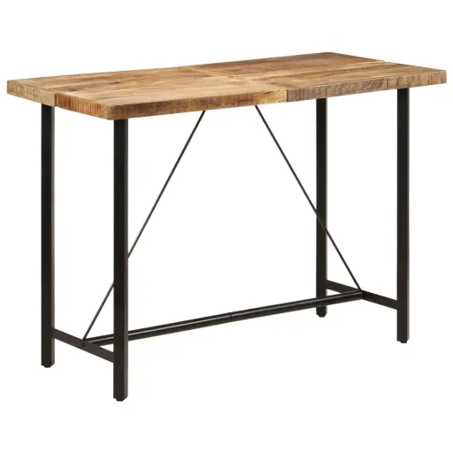 Mesa de Bar 150x70x107 cm Madeira de Mangueira Maciça e Ferro