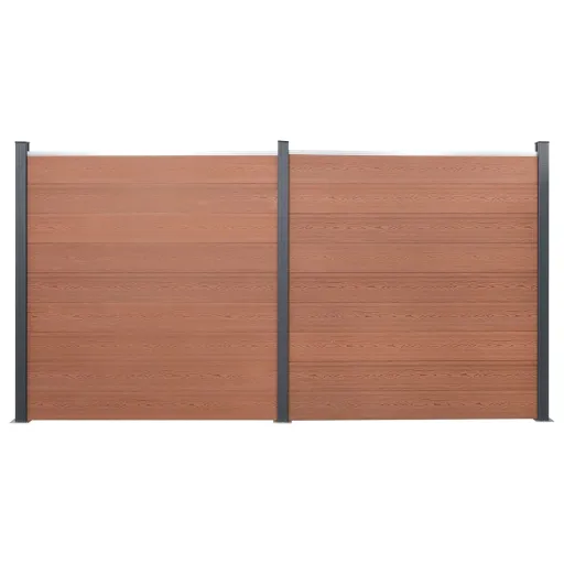 Conjunto de Painéis de Vedação 353x186 cm WPC Castanho