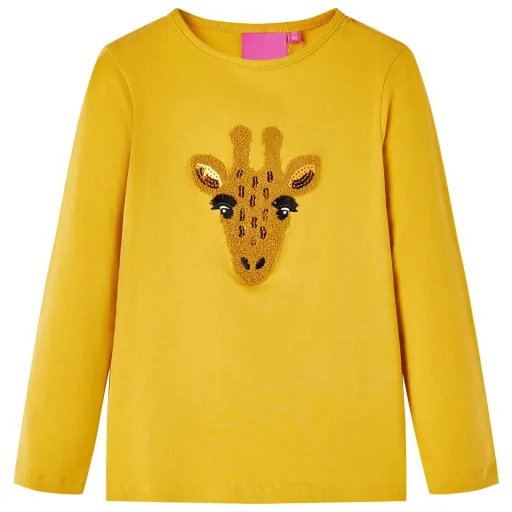 T-Shirt de Manga Comprida para Criança Ocre-Escuro 140