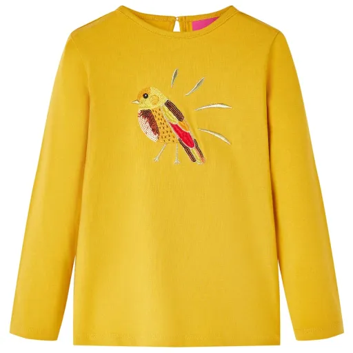 T-Shirt de Manga Comprida para Criança Ocre-Escuro 104