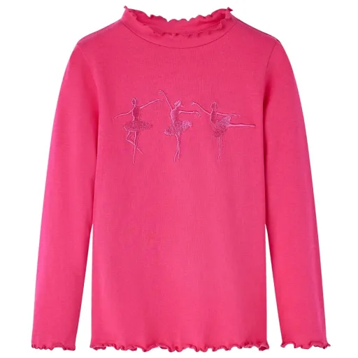 T-Shirt de Manga Comprida para Criança Rosa-Choque 104