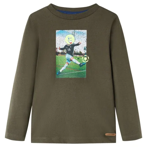 T-Shirt de Manga Comprida para Criança Cor Caqui 116