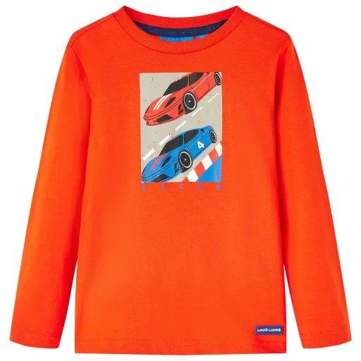 T-Shirt de Manga Comprida para Criança Laranja Brilhante 104