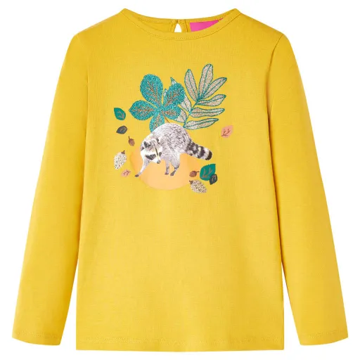T-Shirt de Manga Comprida para Criança Cor Ocre 140