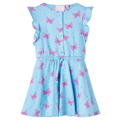 Vestido Sem Mangas para Criança com Botões Azul 104