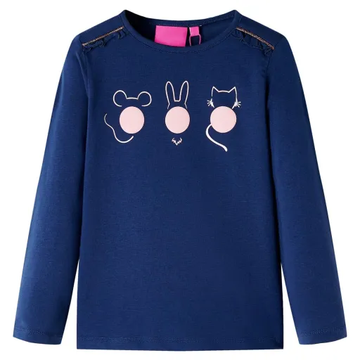 T-Shirt de Manga Comprida para Criança Azul-Marinho 116
