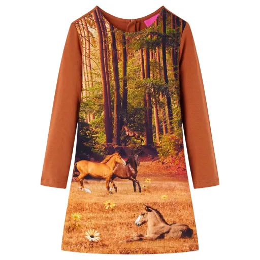 Vestido de Manga Comprida para Criança Conhaque 104