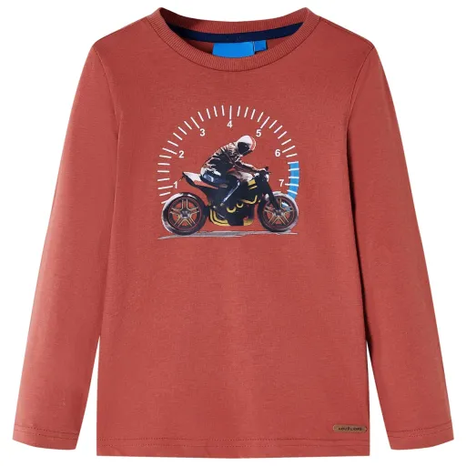 T-Shirt de Manga Comprida para Criança Cor Henna 104