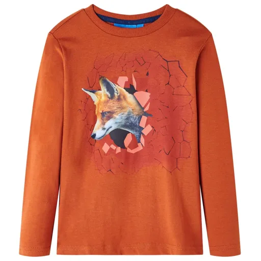 T-Shirt de Manga Comprida para Criança Ferrugem-Claro 116
