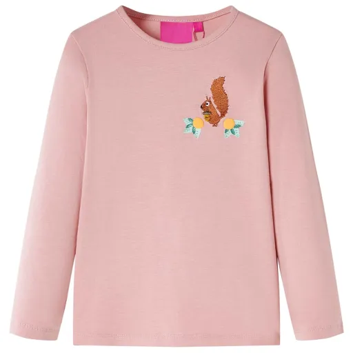 T-Shirt de Manga Comprida para Criança Rosa-Claro 104