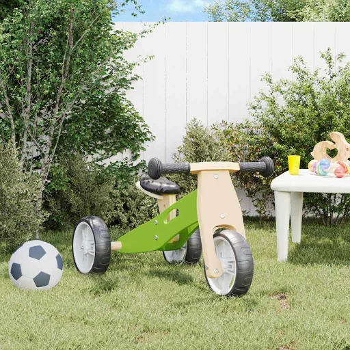 Bicicleta de Equilíbrio p/ Crianças 2 em 1 Verde