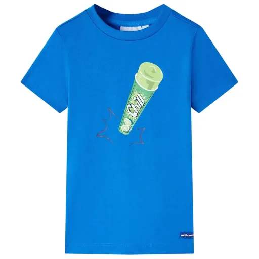 T-Shirt Infantil Azul Brilhante 116