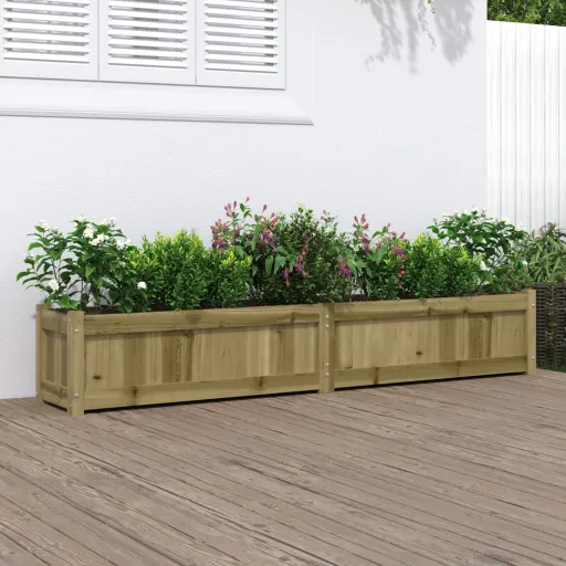 Vaso/Floreira de Jardim 180x31x31cm Madeira de Pinho Impregnada