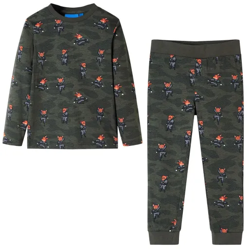 Pijama de Manga Comprida para Criança Cor Caqui 116