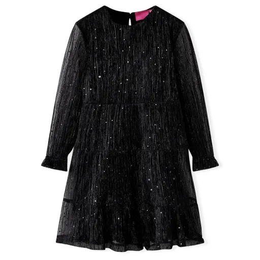 Vestido de Manga Comprida para Criança Preto 128